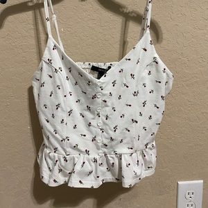 A white with flower blouse